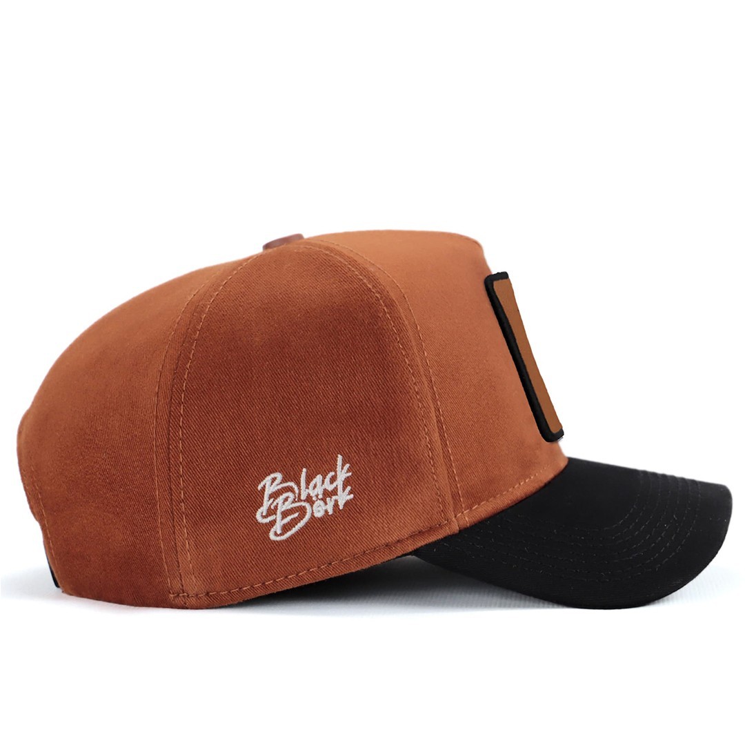 Camel-Black Peaked Cap