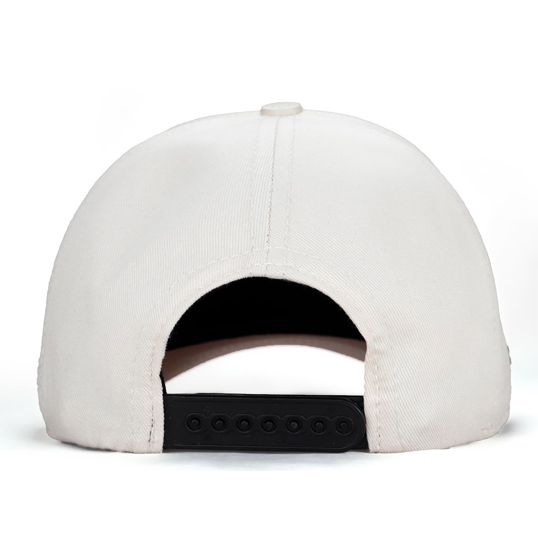 Beige-Black Peaked Cap