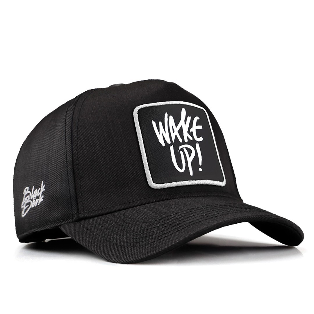 Black Cordura Fabric Baseball Cap - Wake Up - With 3SB Code Logo