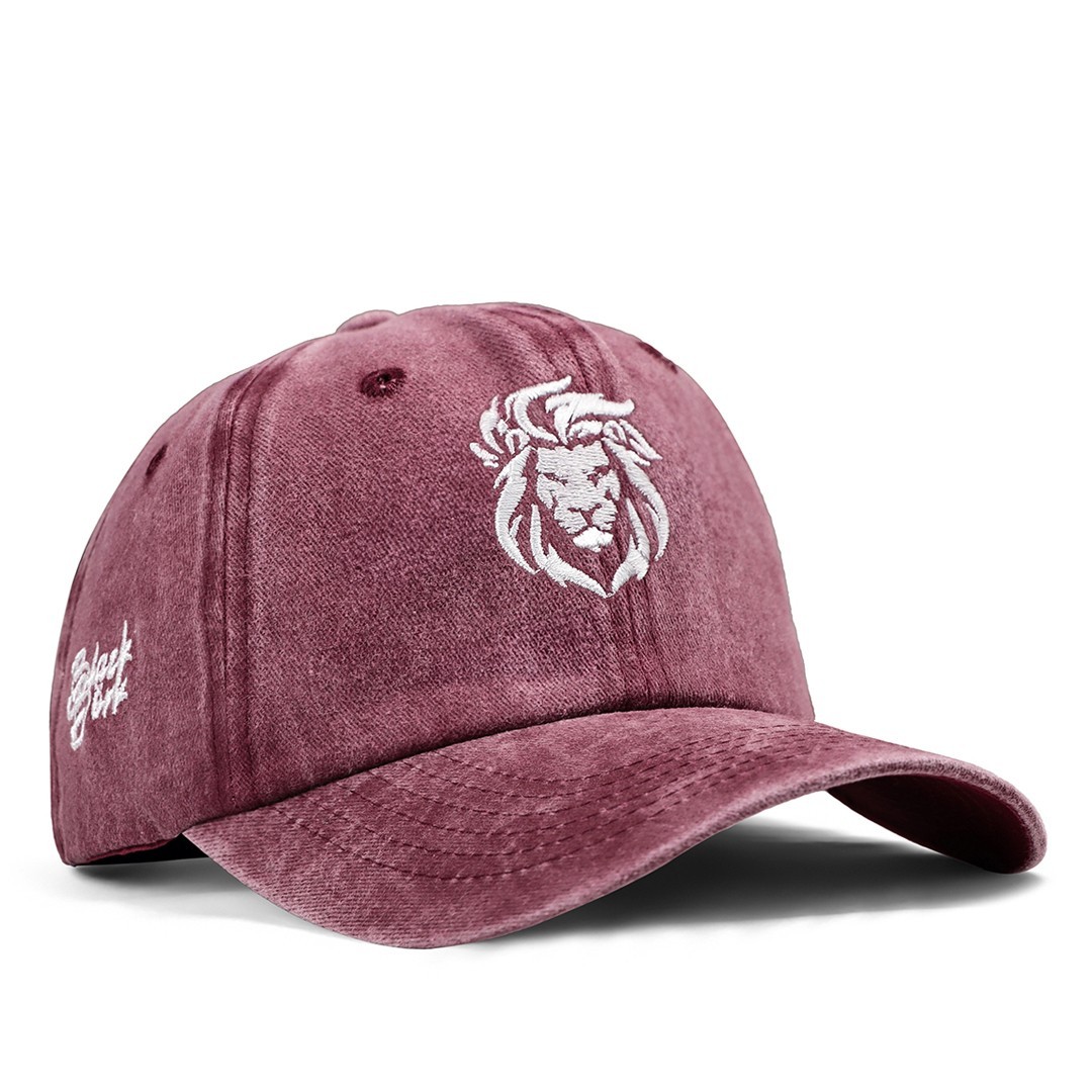 Vintage Burgundy Cap - Lion