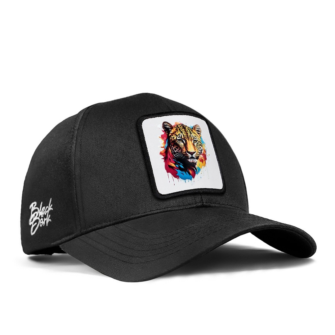 BlackBork Six Baseball Unisex Black Cap - Panter - 5BS with Code Logo