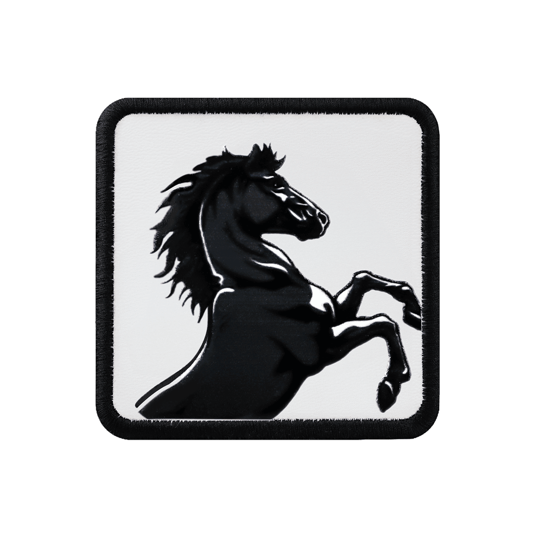 V1 At - Unisex White-Black Patch with 4bs Code Logo