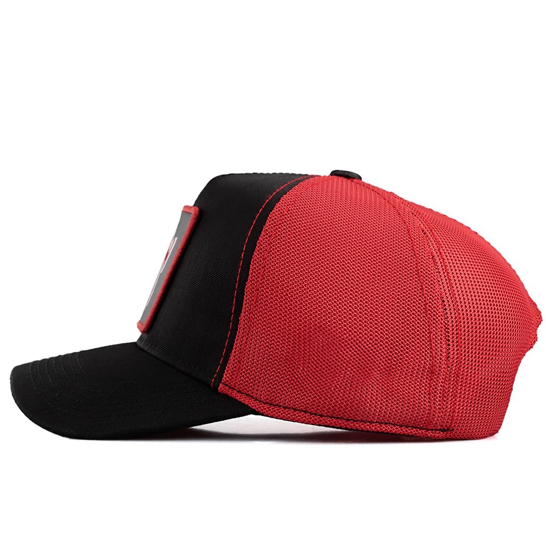 Black-Red Cordura Fabric Cap