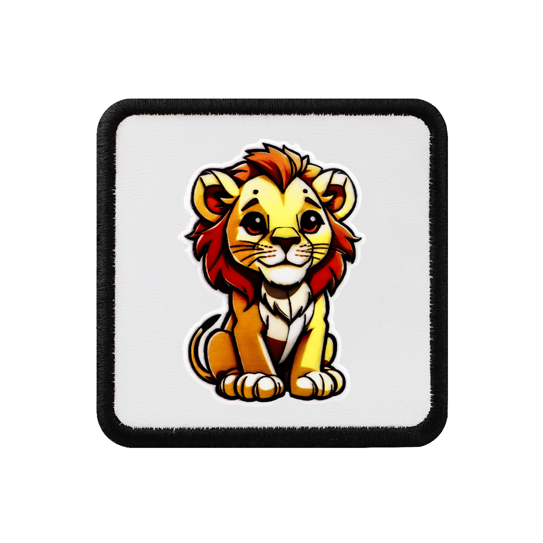 Lion - White-Black Kids Patch with 3BS Code Logo