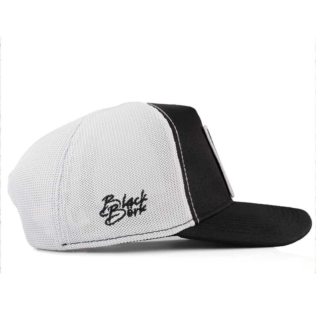 Black-White Cordura Fabric Trucker Cap