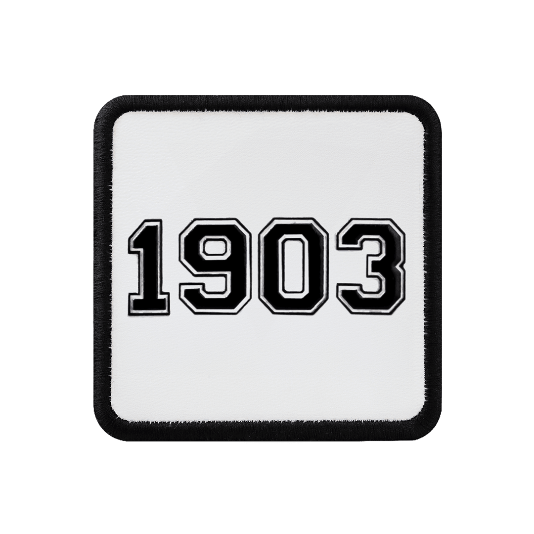 1903 - Unisex White-Black Patch with 1BS Code Logo