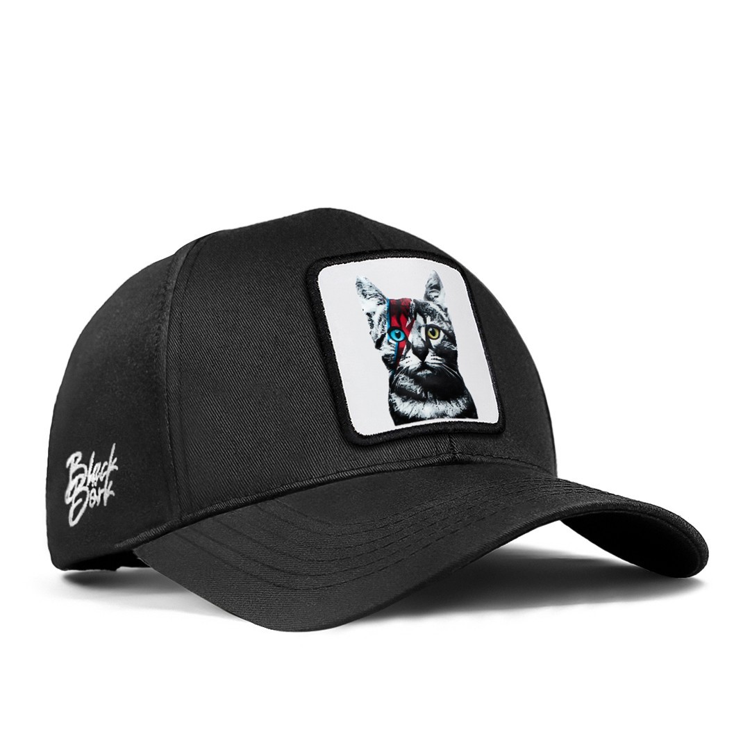 BlackBork Six Baseball Unisex Black Cap - Cat - 4bs with Code Logo