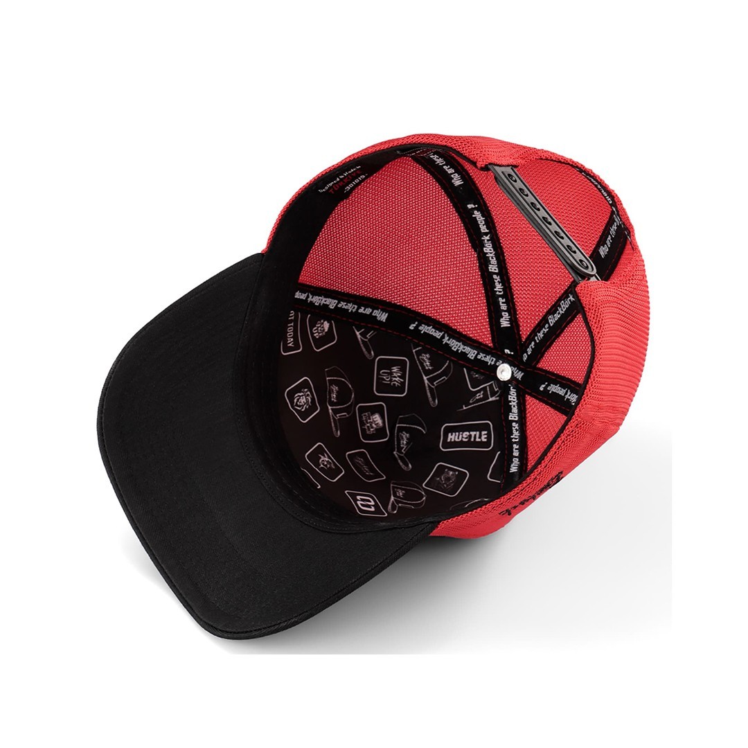 Black-Red Cordura Fabric Cap