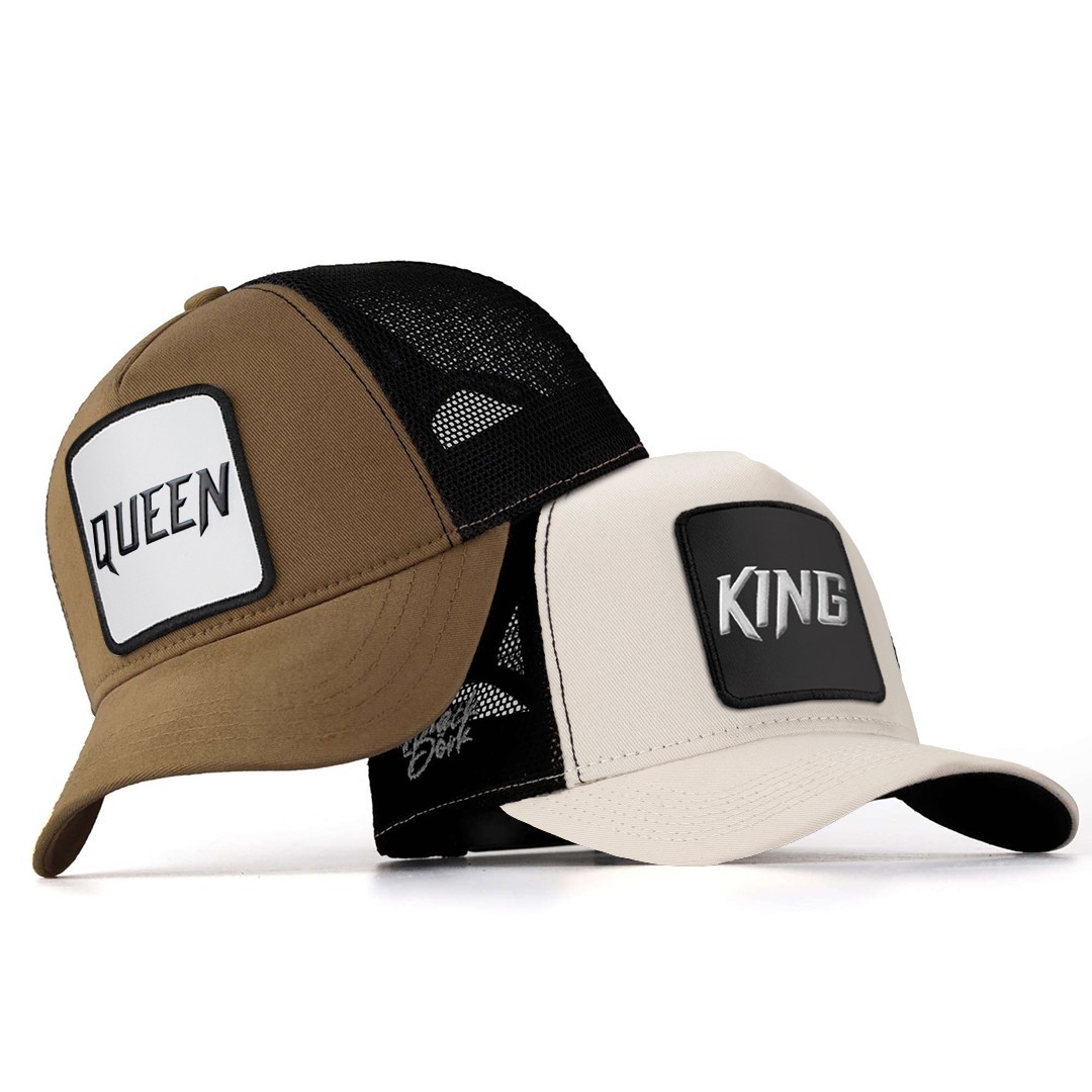 Mink-Beige Cap - King & Queen - 1 / 2 With Code Logo