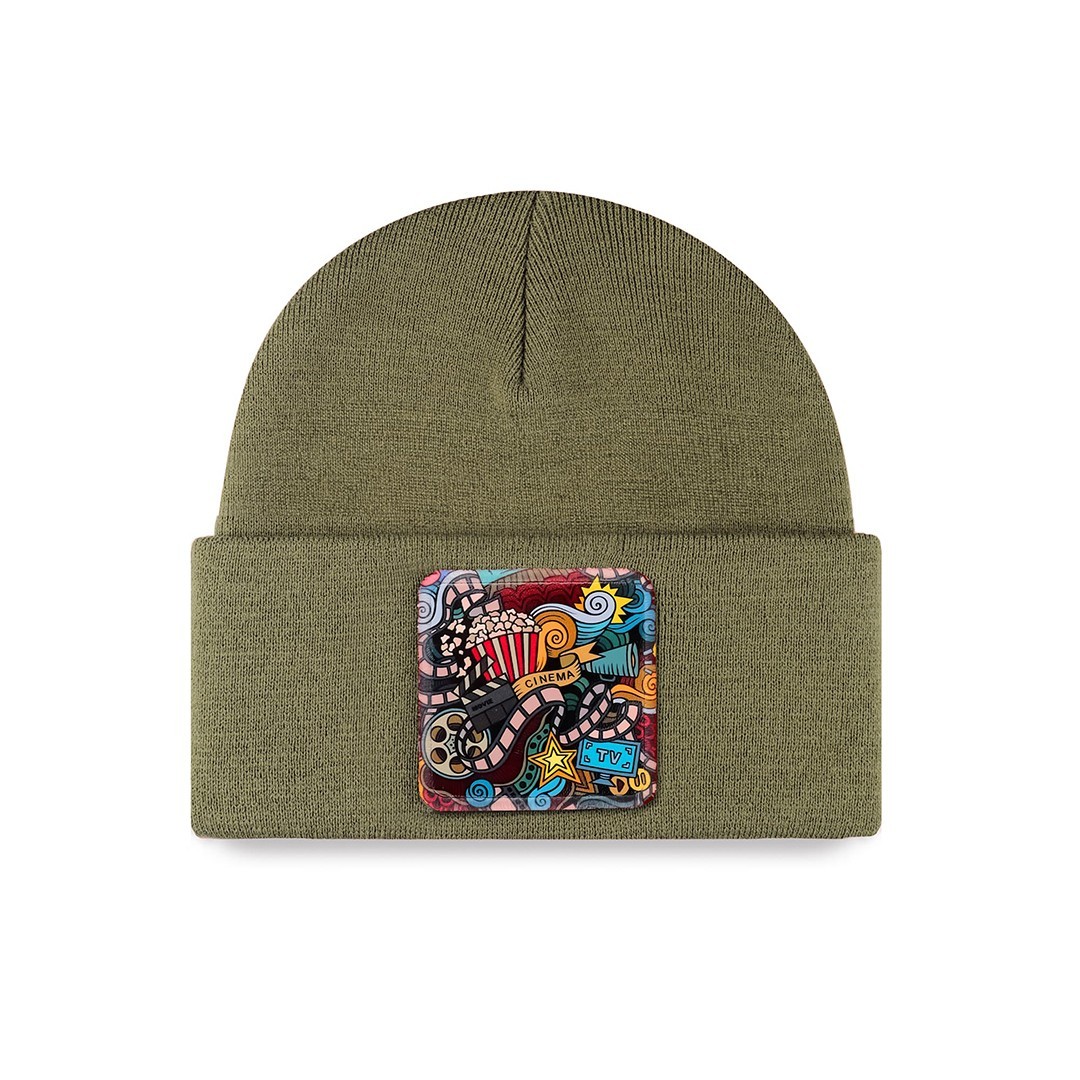 Khaki Beanie - Cinema - 1 with Code Logo