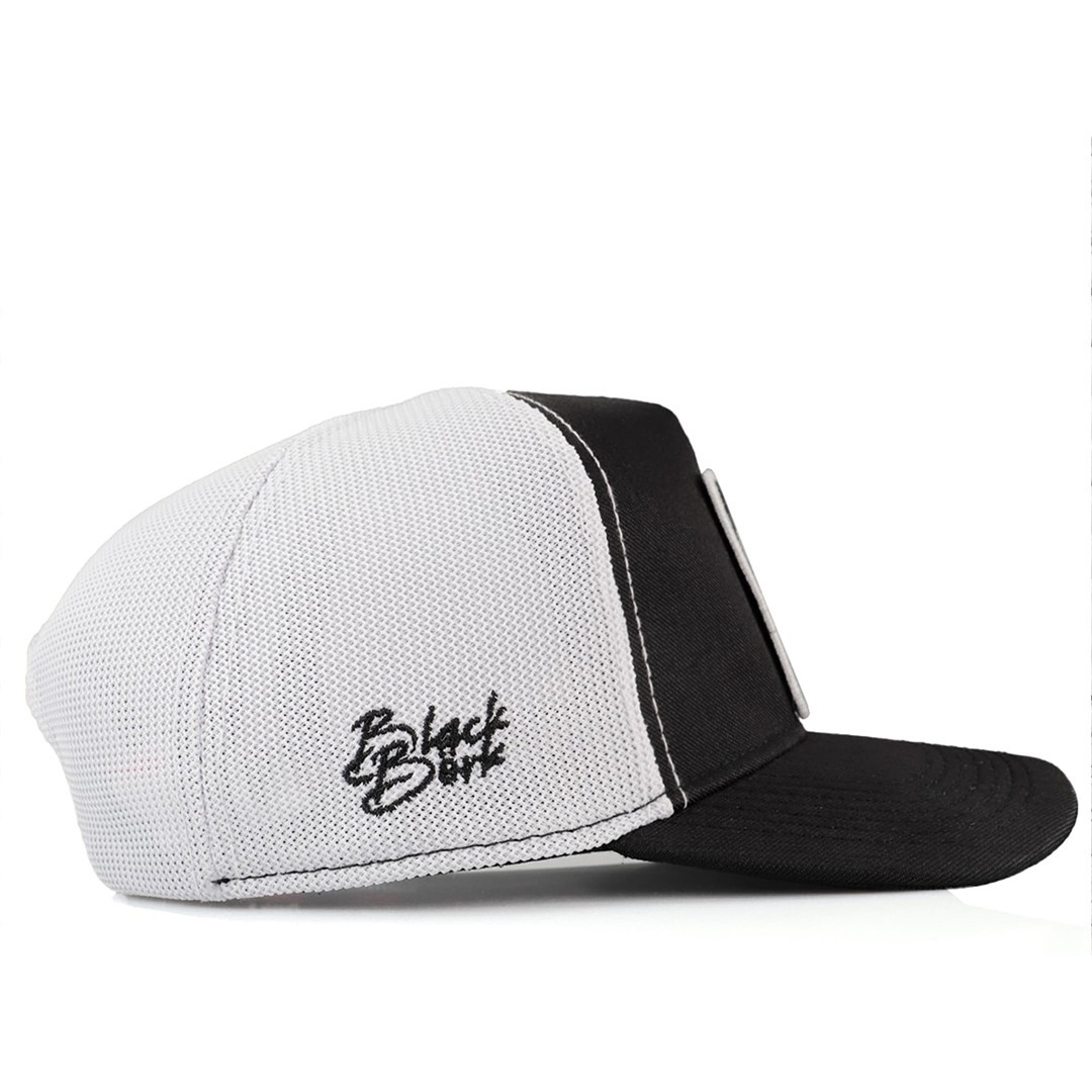 Black-White Cordura Fabric Trucker Cap