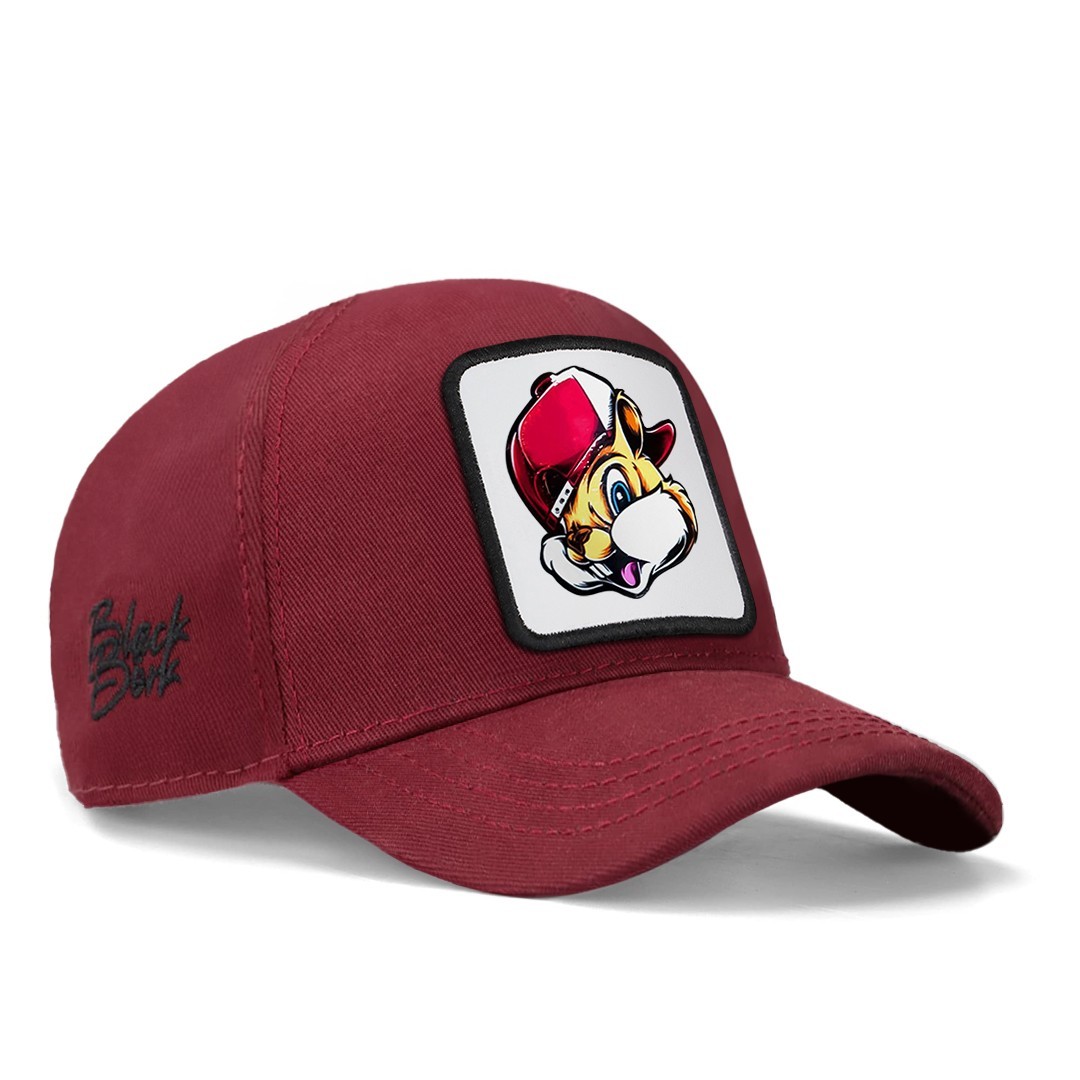 Burgundy Kids Cap - Squirrel - 1 with Code Logo