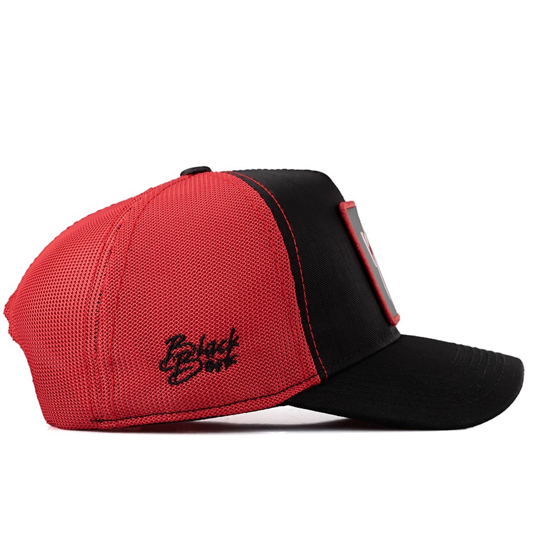 Black-Red Cordura Fabric Cap