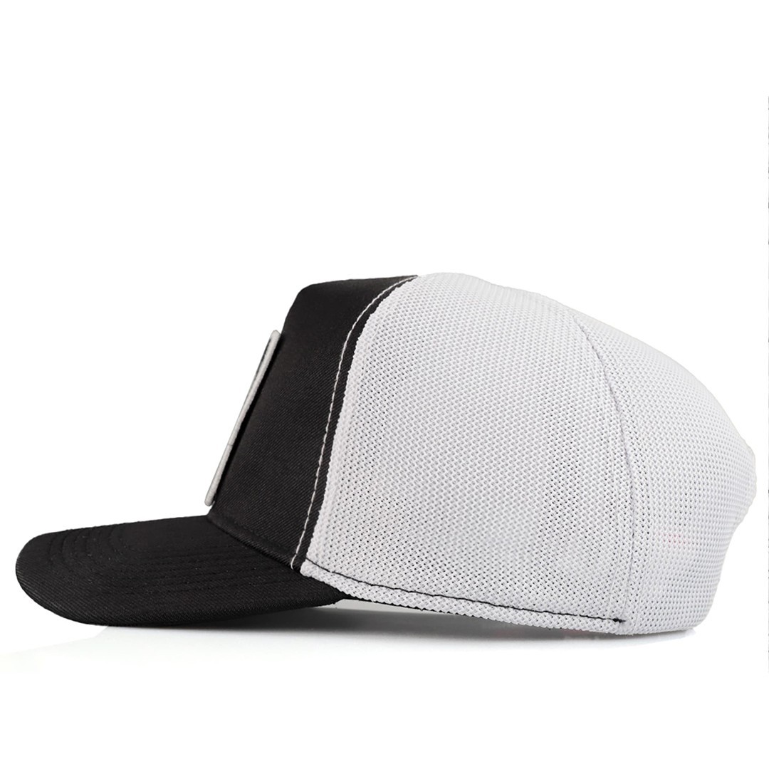 Black-White Cordura Fabric Trucker Cap