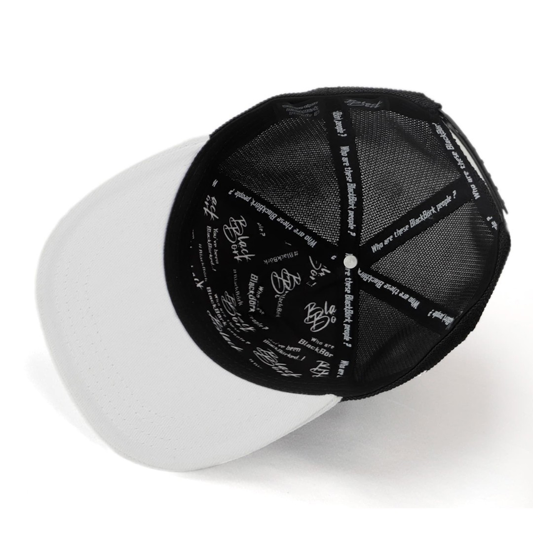 Black-White Peaked Kids Cap