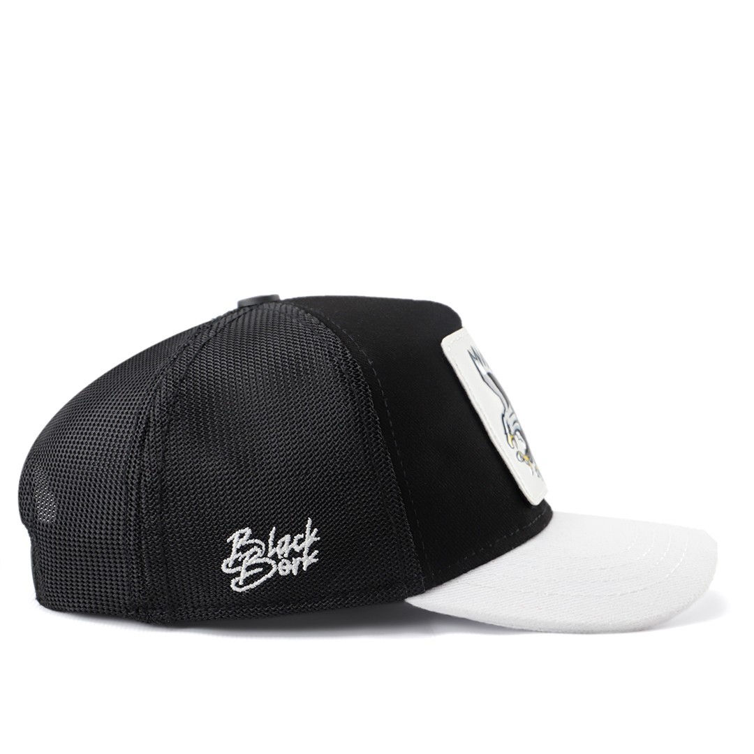 Black Kids Cap with White Visor