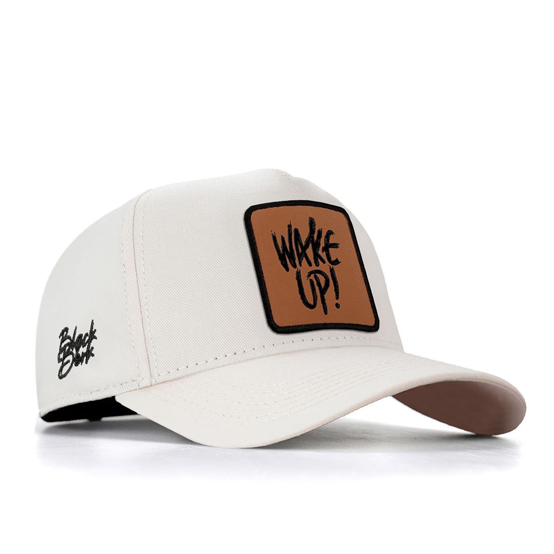 Beige Cap - Wake Up - With 2 Code Logos