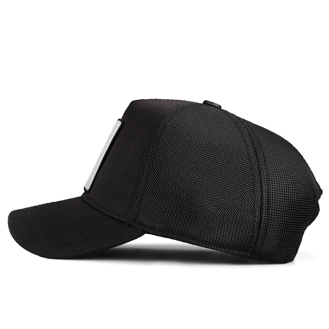 Black Cordura Fabric Trucker Cap