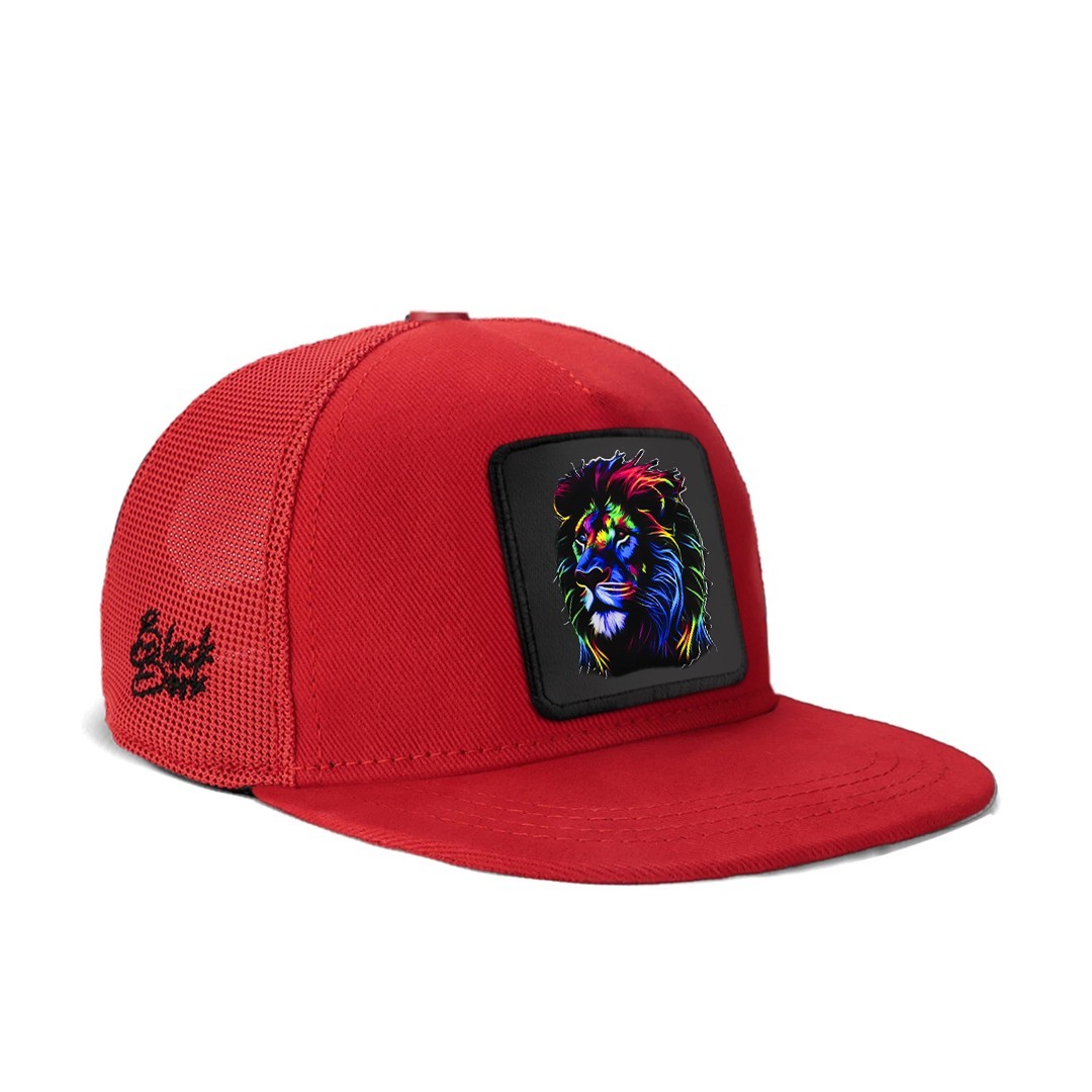 Red Kids Cap - Lion - 7 Code Logo