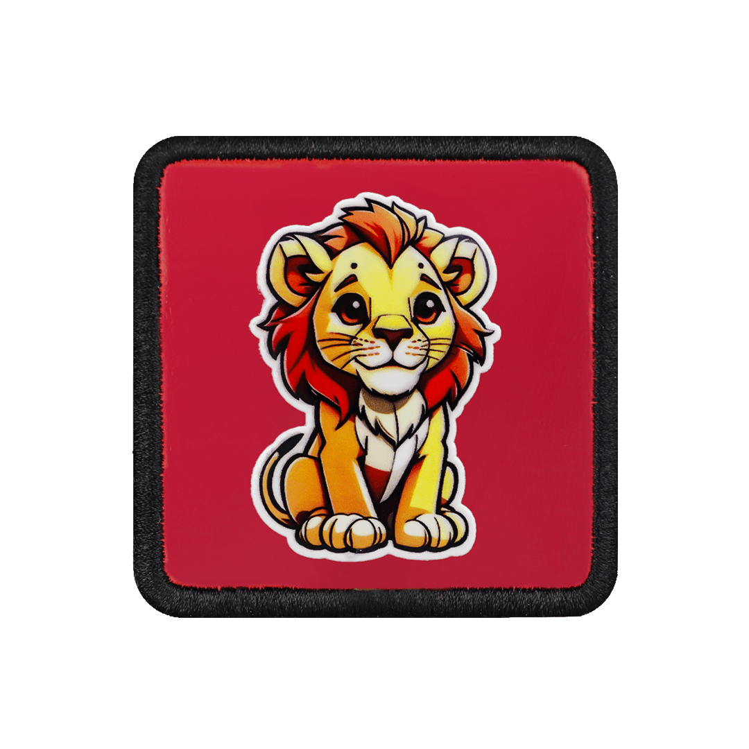 Lion - Red-Black Kids Patch with 4KS Code Logo