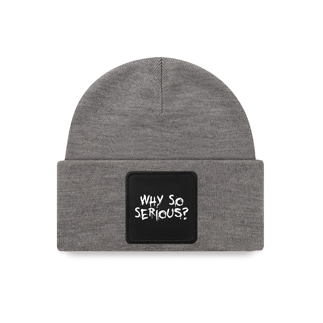 Gray Beanie - Why So Serious - With 1sh Logo