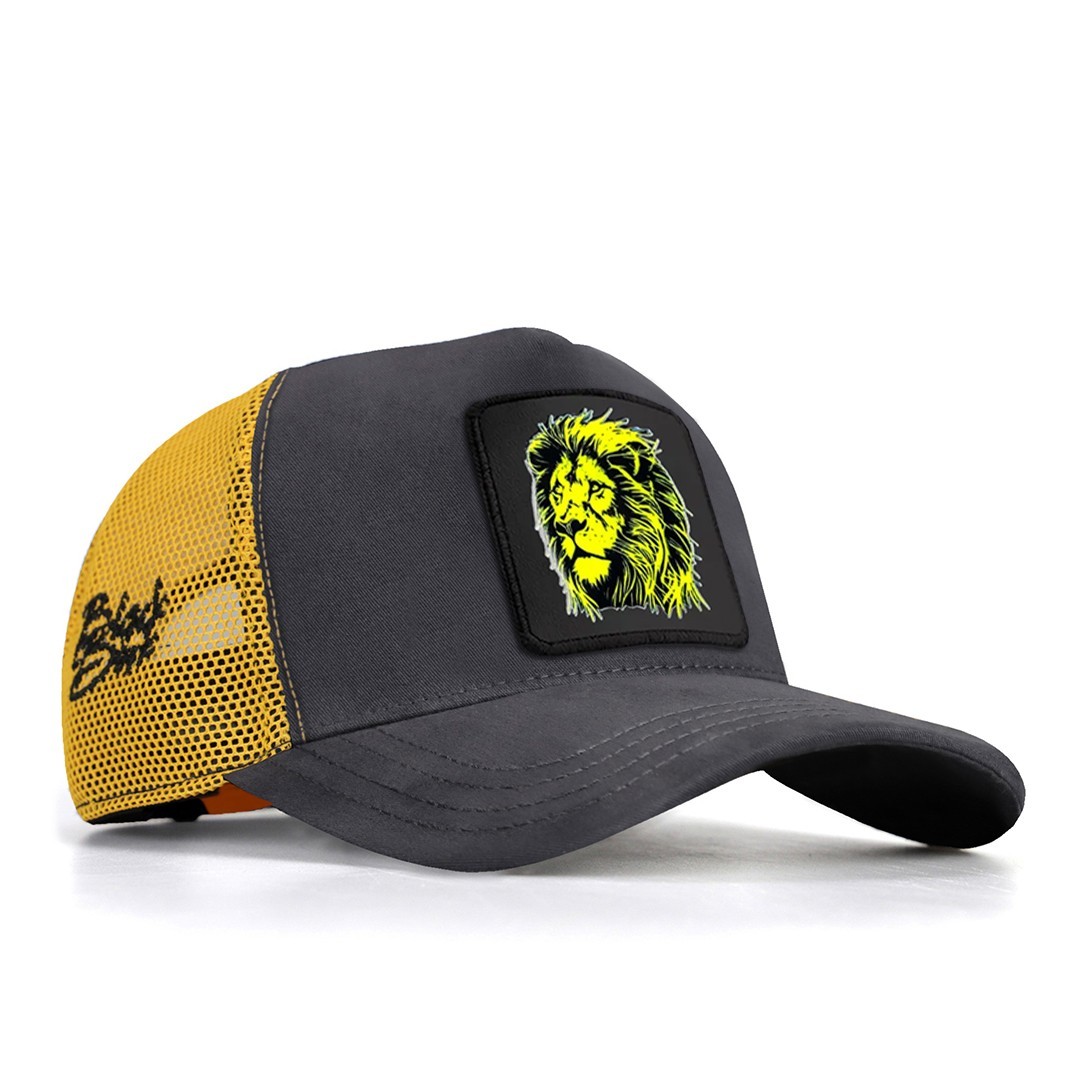 Anthracite-Yellow Cap - Lion - 8 Code Logo