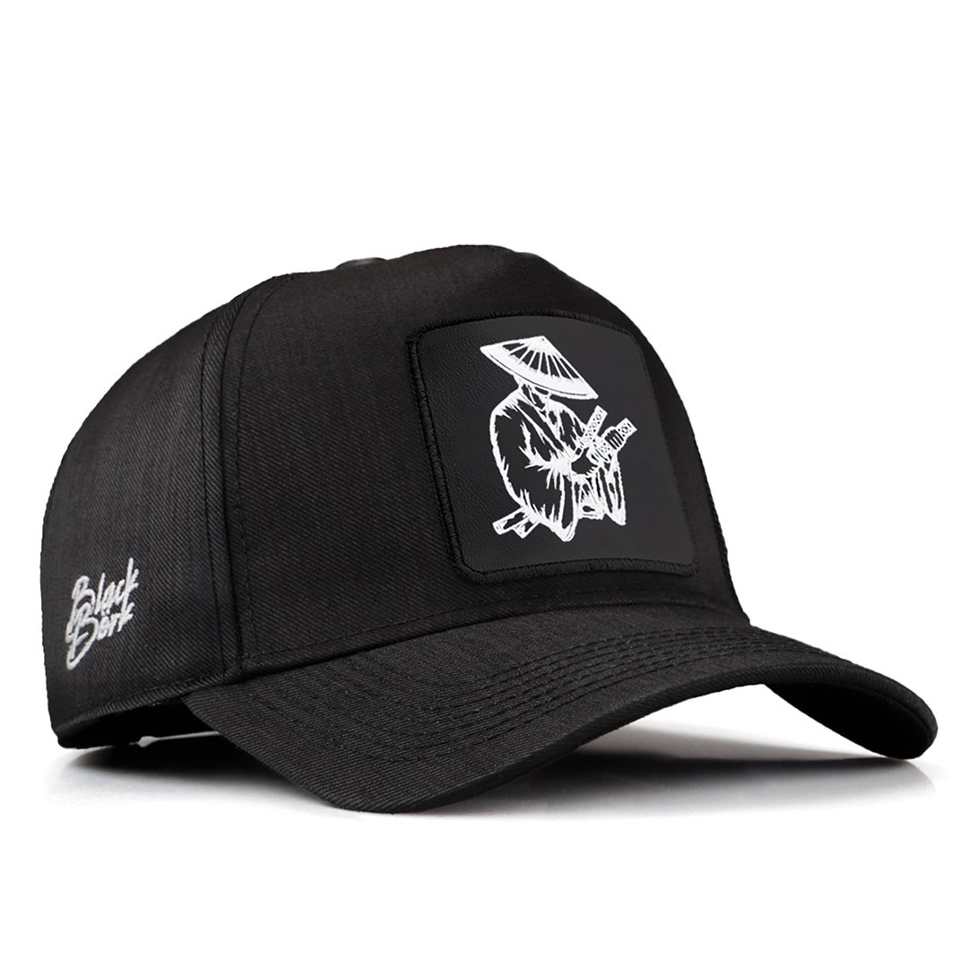 Black Cordura Fabric Baseball Cap - Samurai - With 5 Code Logo