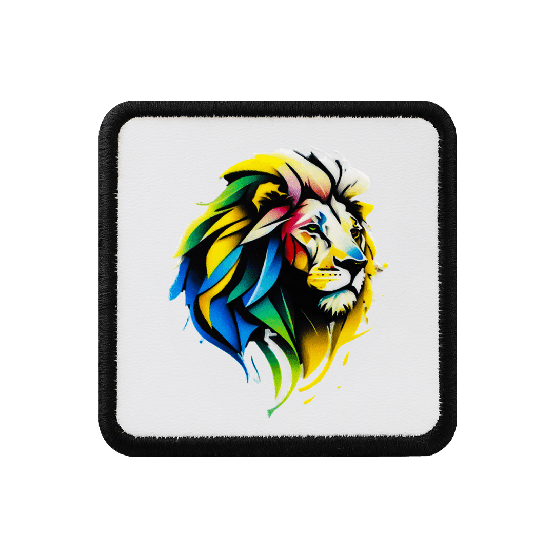 Lion - White-Black Kids Patch with 2BS Code Logo