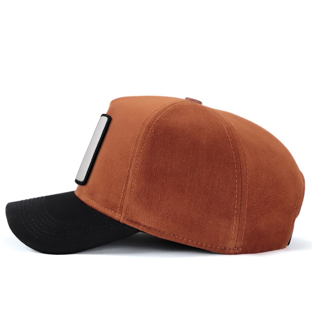 Camel-Navy Blue Peaked Cap