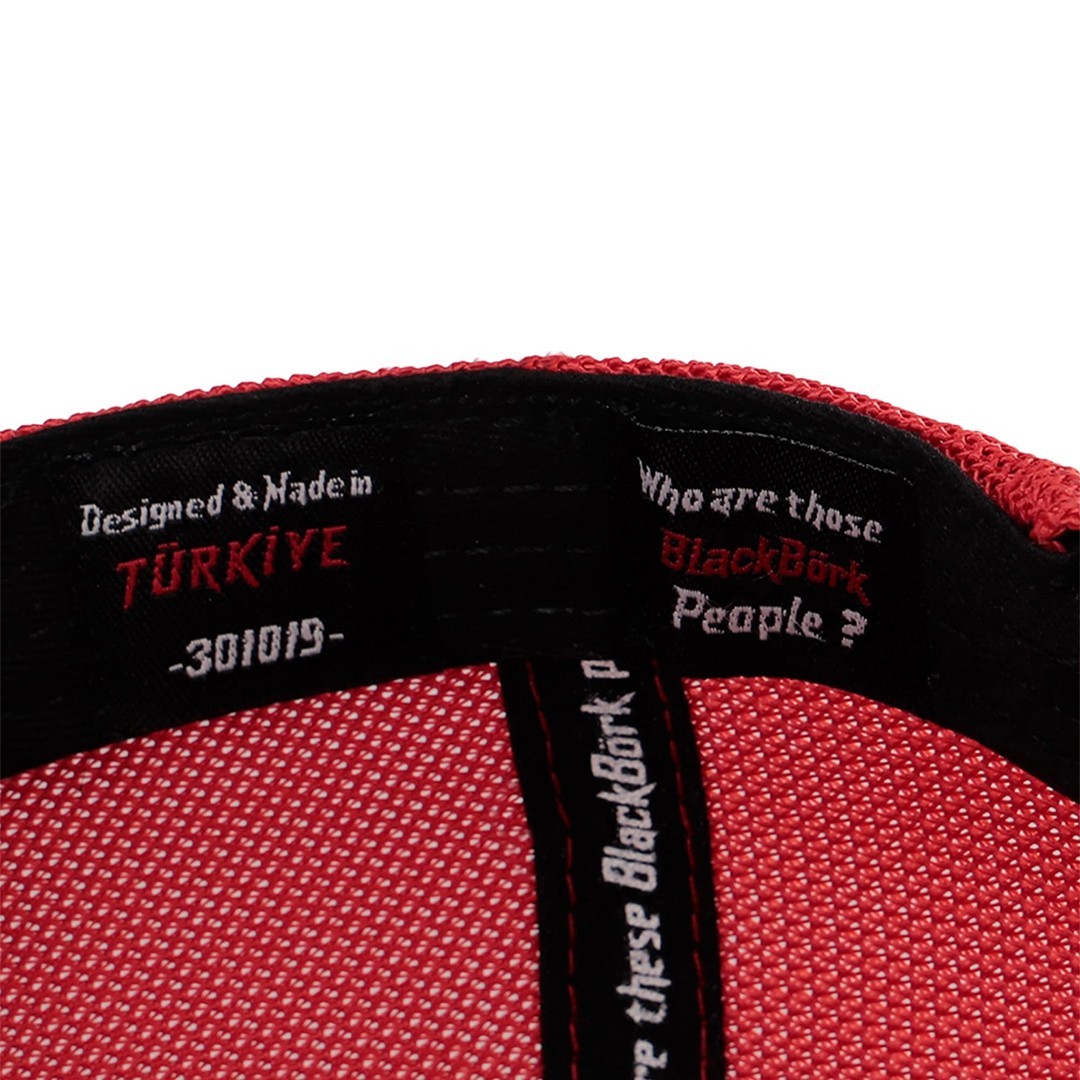 Black-Red Cordura Fabric Cap