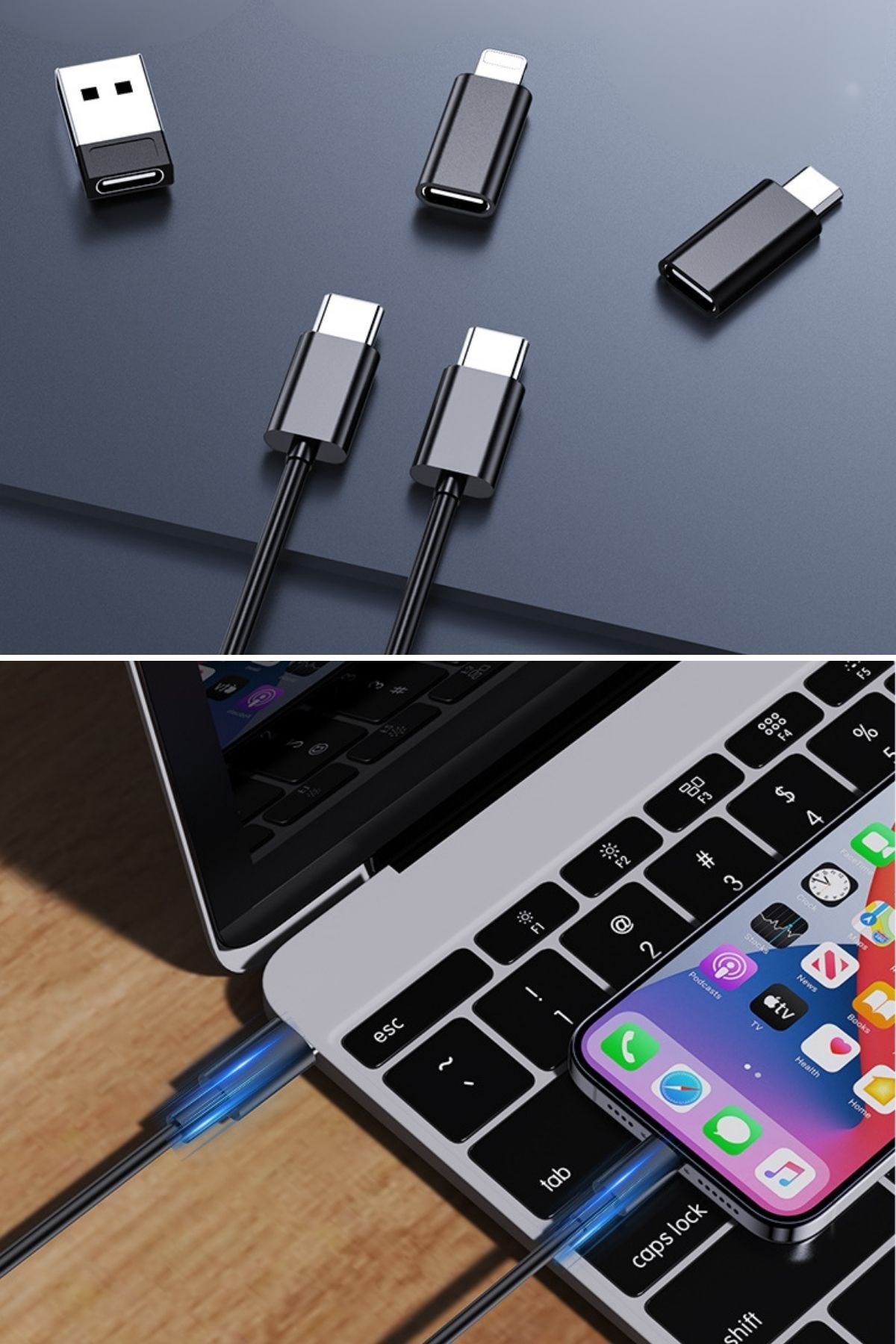 BUFFER® Cep Tipi 60W Bas Aç TypeC,İphone Şarj,Micro USB Hızlı Şarj Data Kablo Seti