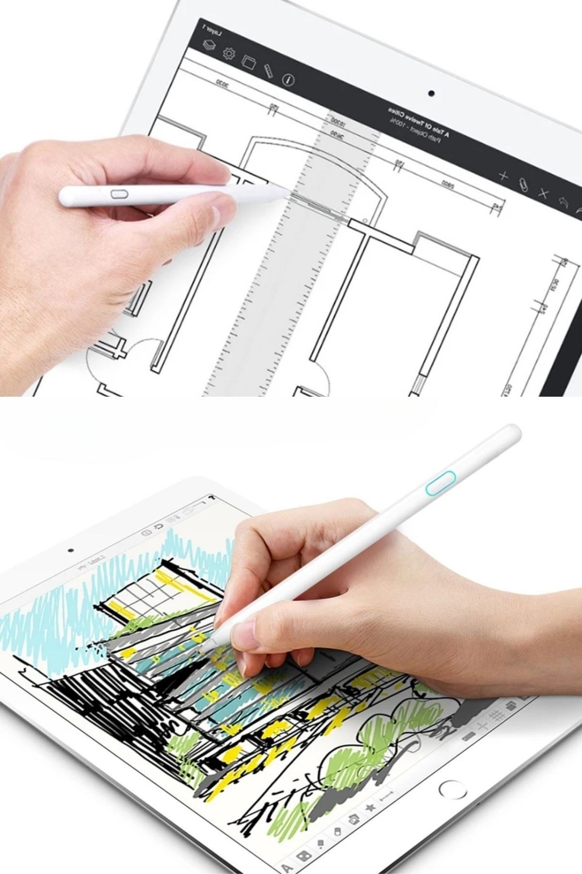 BUFFER® Evrensel Tablet ve Dokunmatik Telefonlarla Uyumlu Hassas Çizim ve Tasarım Kalemi