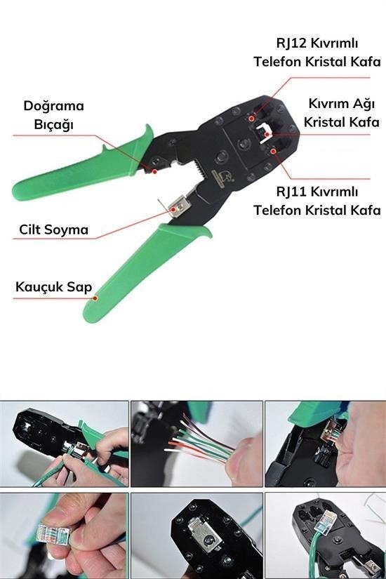 BUFFER® 3ü 1 Arada Modüler Kablo Sıkma,Soyma ve Kesme Pensesi