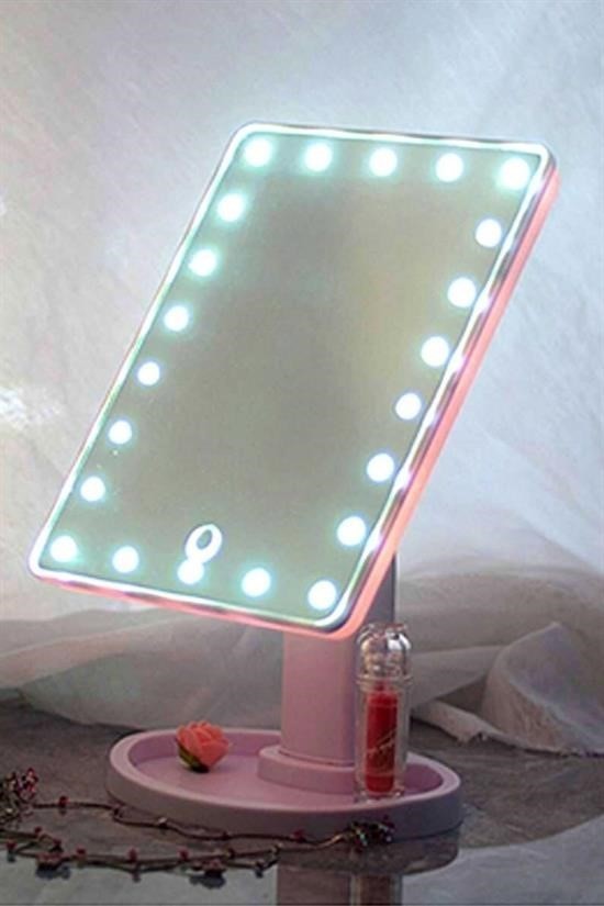 BUFFER® 22 Ledli 360 Derece Dönebilen Led Işıklı Masaüstü Makyaj Aynası