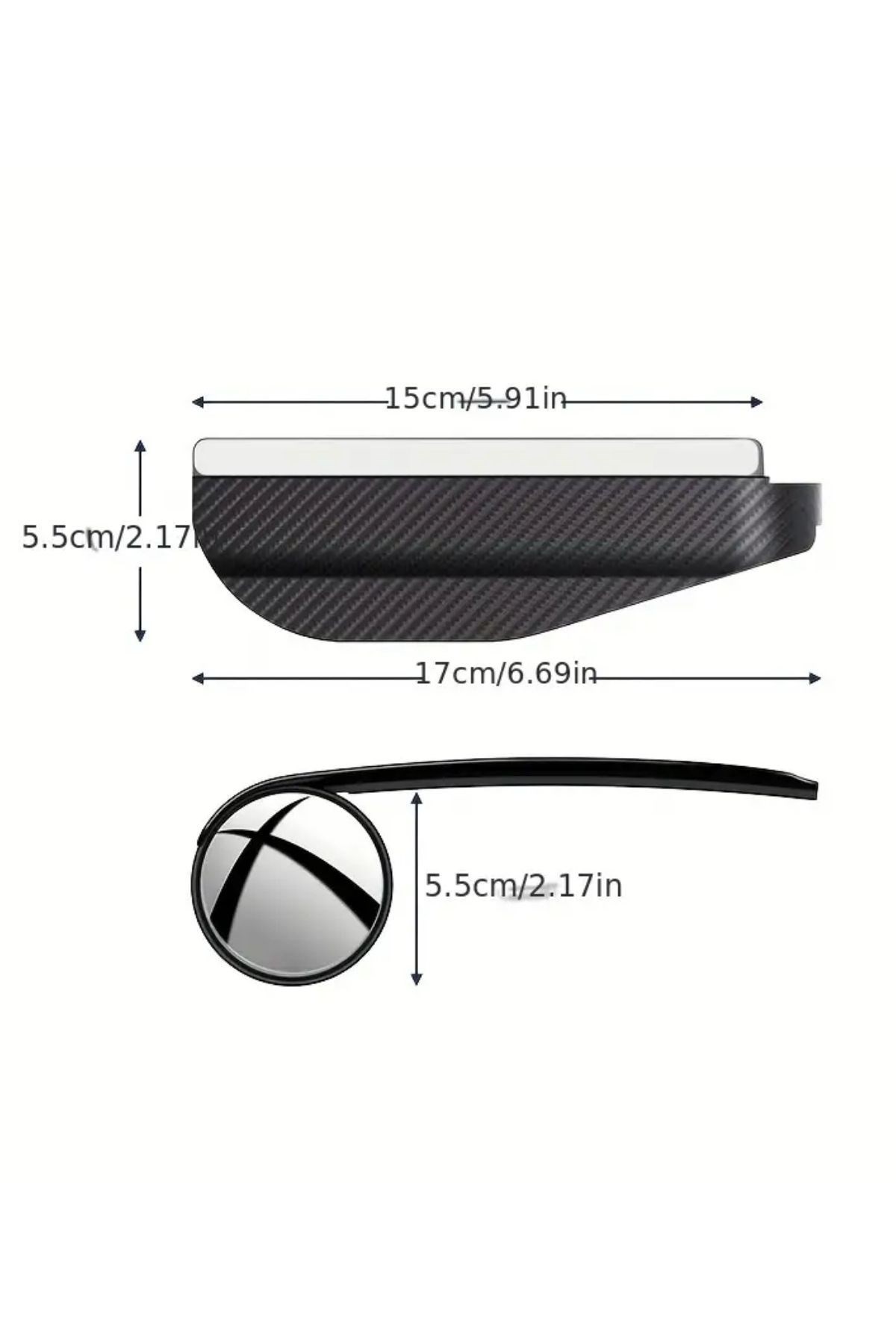 BUFFER® 2 Adet Kendinden Aynalı Karbon Fiber Görünümlü Araba Yan Ayna Yağmur Koruyucuları Yağmur & Kar Kalkanı Visörler