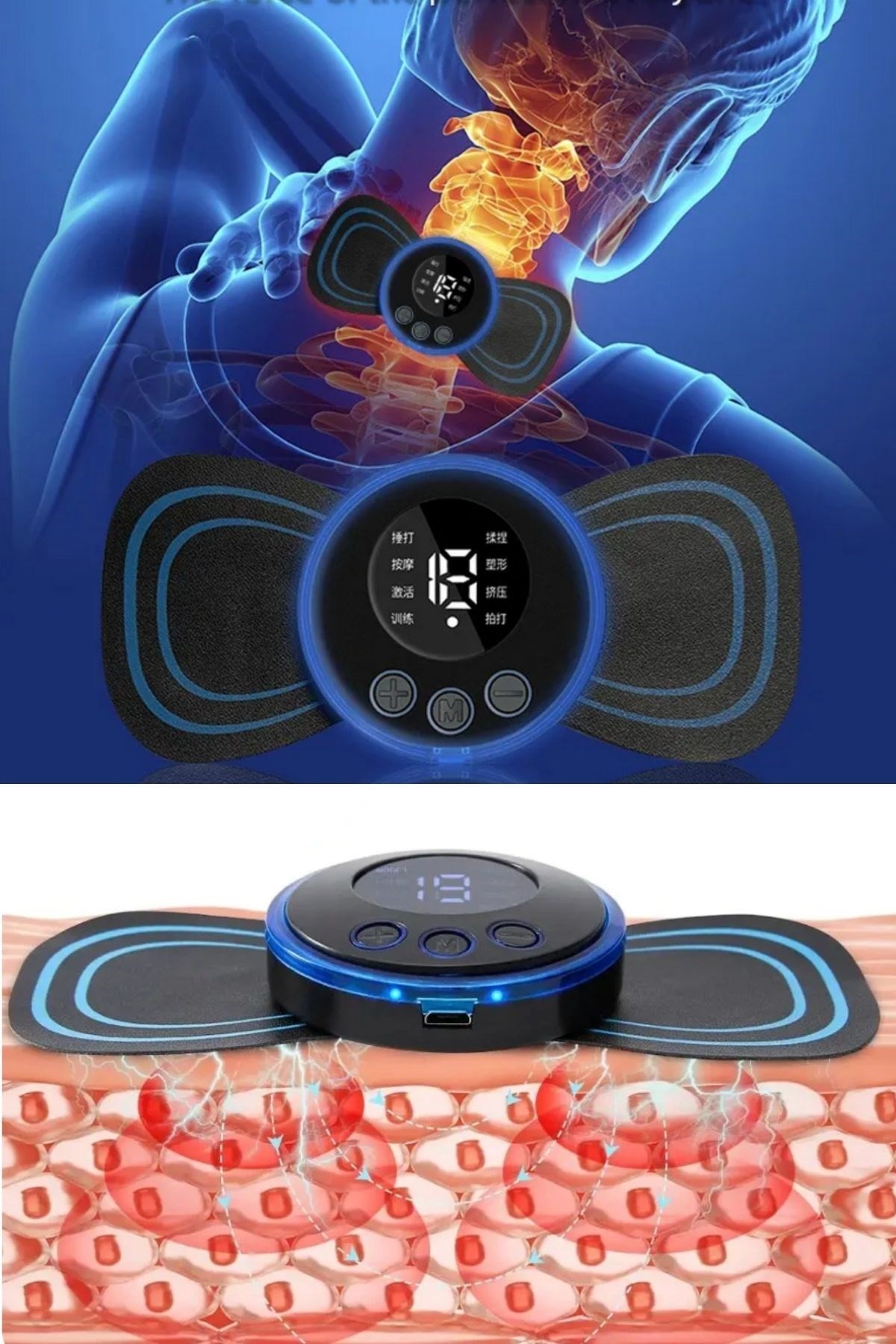 BUFFER® Titreşimli USB Şarj Aletli Mini Elektrikli Kelebek Masaj Aleti