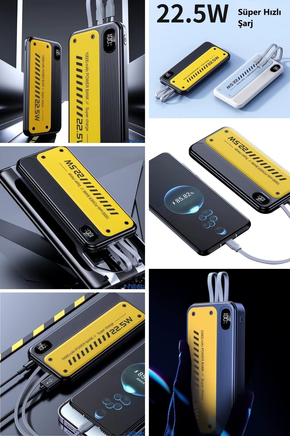 BUFFER® 10000 mAh Hızlı Şarj Özellikli Aynı Anda 4 Cihazı Şarj Edebilen Powerbank