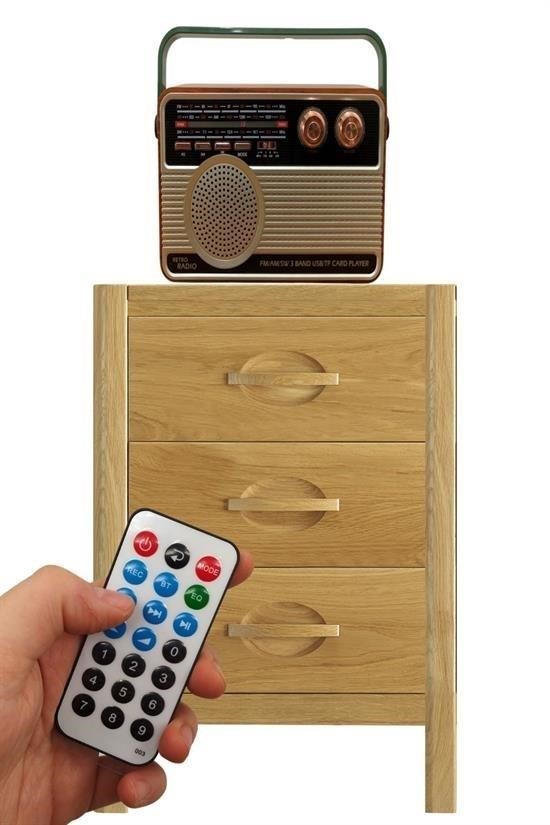 BUFFER® 506B Dekoratif Eskitme Nostalji Uzaktan Kumandalı Radyo Usb/Aux/Hafıza Kartı/Bluetooth/Şarjl