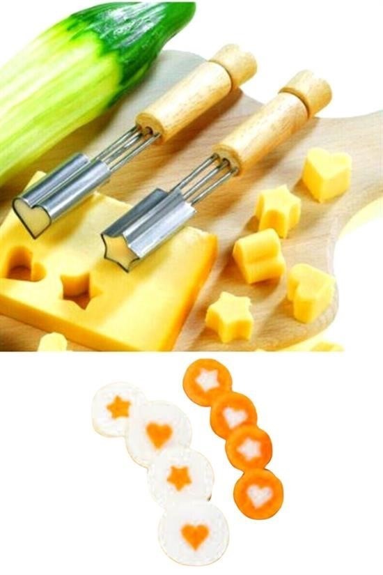 BUFFER® Yıldız Şekilli Dekoratif Peynir Kaşar Kesici Metal Bıçak 2li Set