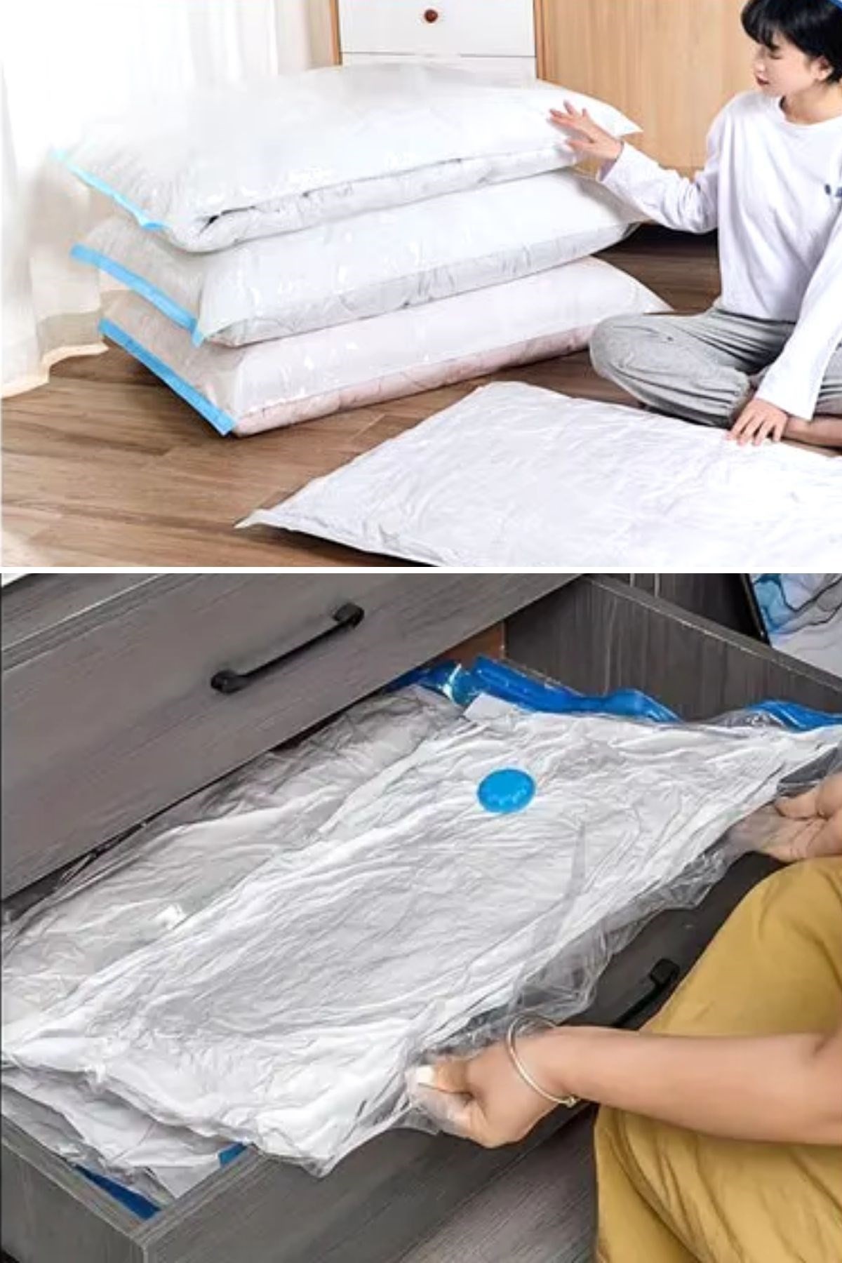 BUFFER® Giysi İçin Vakumlu Saklama Torbaları 5li Vakumlu Hurç