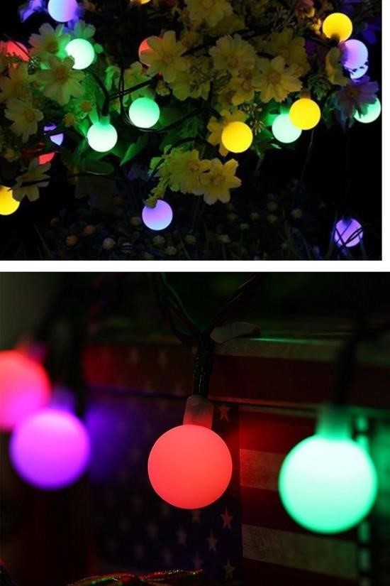 BUFFER® Dekoratif Minik Top 40 Ledli Dekoratif Dolama Led Işık (RGB)