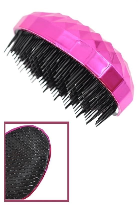 BUFFER® Neon Pembe Düzleştirici Tarak Geniş AralıklıHer Saç Tipine Uygun Fırçalı Saç Düzleştirici