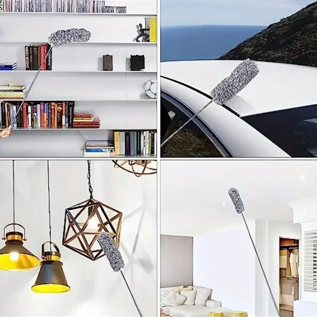 BUFFER®Teleskopik Bükülebilir Köşe Bucak Toz Alma Püskülü Dev Boy 280 cm