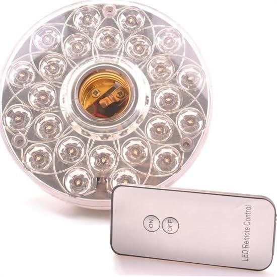 BUFFER® 24 Ledli Uzaktan Kumandalı Takılabilir Ampul Şarjlı Işıldak Lamba