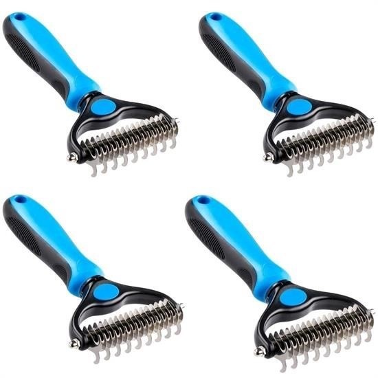 BUFFER® Plastik Saplı Metal Kedi Köpek Bakım Kıtık Tüy Topak Açıcı Tarak