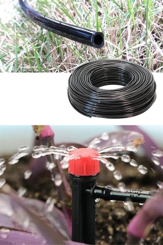BUFFER® 10 Metre Bahçe Damlama Sulama Sistemi Seti Hortum ve Ek Parçaları