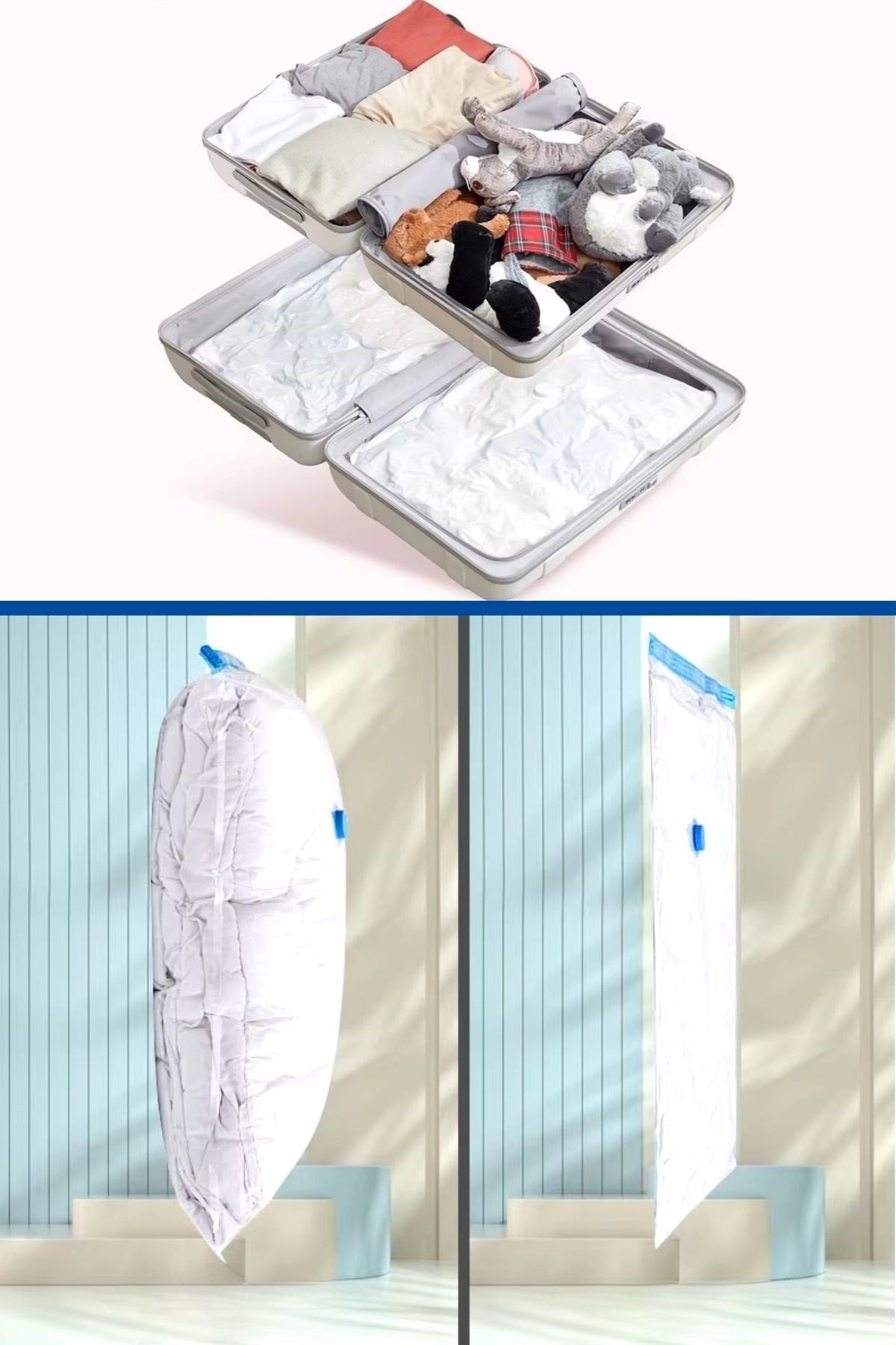 BUFFER® Giysi İçin Vakumlu Saklama Torbaları 5li Vakumlu Hurç