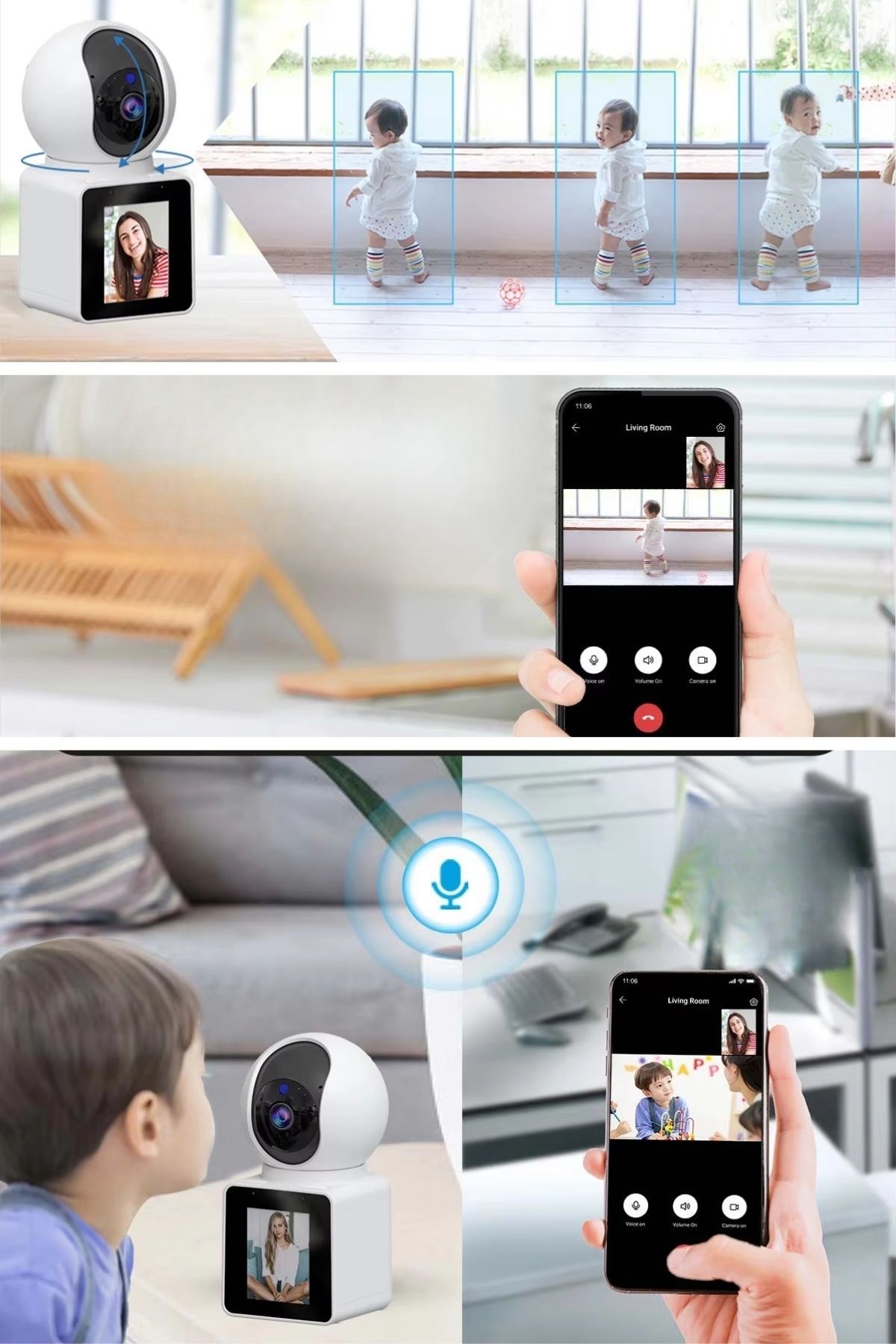 BUFFER®  Wifi Bağlantılı Görüntülü Görüşme Sağlayabilen Ev Tipi Güvenlik Kamerası