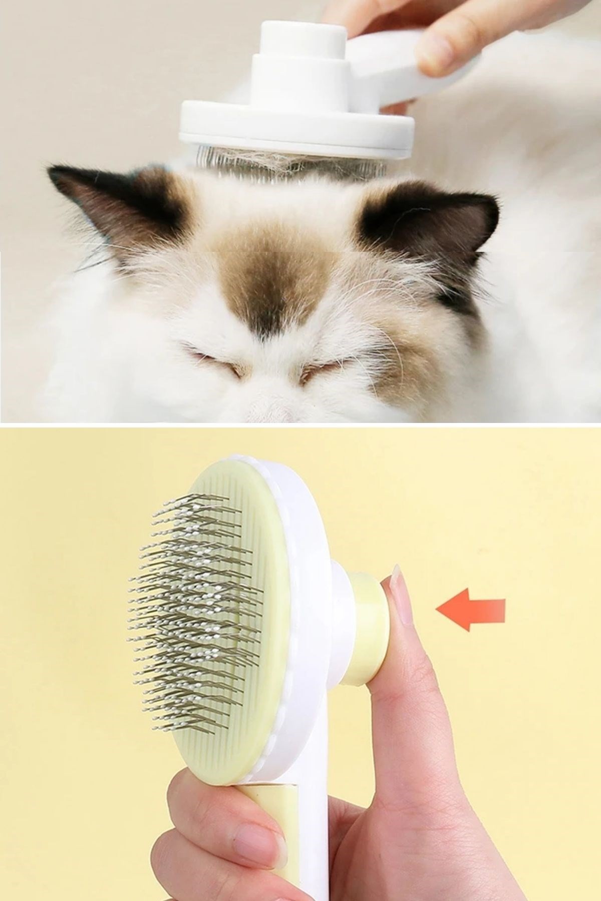 BUFFER® Basmalı Kedi Köpek Tüy Toparlayıcı Masaj Etkili Pet Fırçası