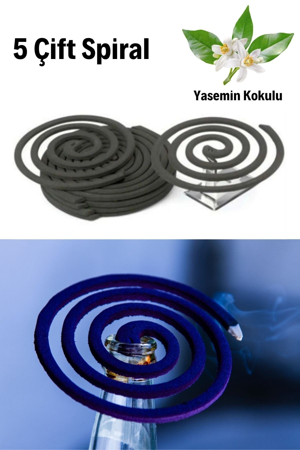 BUFFER® Yasemin Kokulu 5 Çift (10 Adet) Spiral Sinek ve Haşere Kovucu Spiral